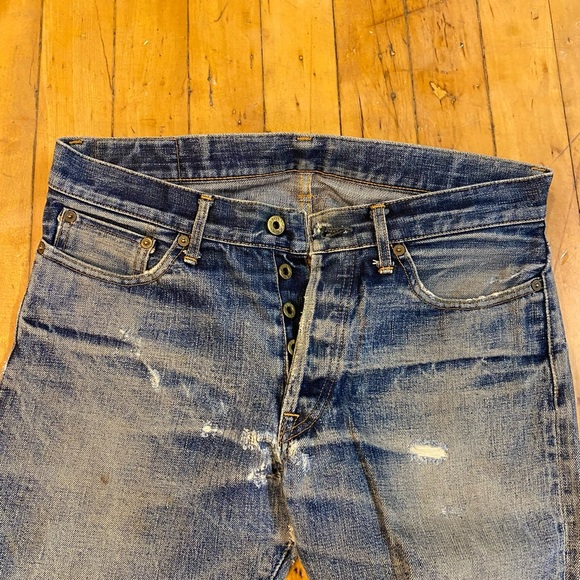 Japan Blue JB0401 tapered denim (Very worn in) - Picture 2 of 7